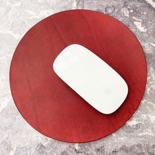 Burgundy Luxury leather mouse mat.
