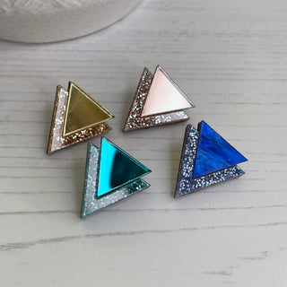 Art Deco inspired triangle studs by Bright Smoke