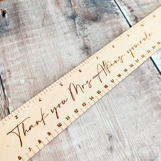 Wooden End of Term Teacher Ruler. Makes the ideal personalised gift for a teacher.