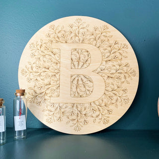 Floral Initial Letter Wall Plaque