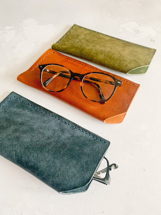 Handmade Leather Glasses Case. Case for Spectacle wearers. Father's Day Gift