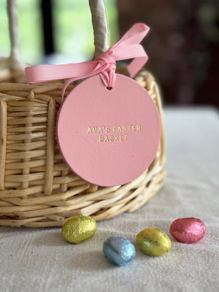 Personalised Leather Easter Jar Label For Kids, Children Easter Basket Tag.