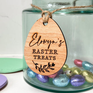 Personalised Engraved Easter Basket Tags, Easter Egg Hunt Labels, Wooden Easter Eggs