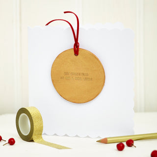New Home Christmas Decoration Card - personalised leather gifts.