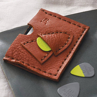 Leather plectrum and card holder