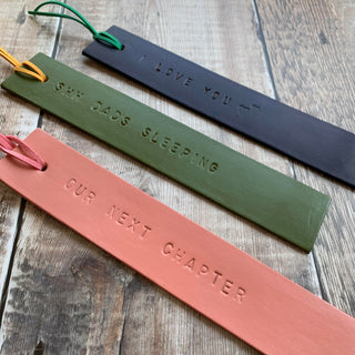 Personalised Painted Leather Bookmark