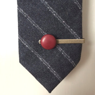 ox blood leather tie clip